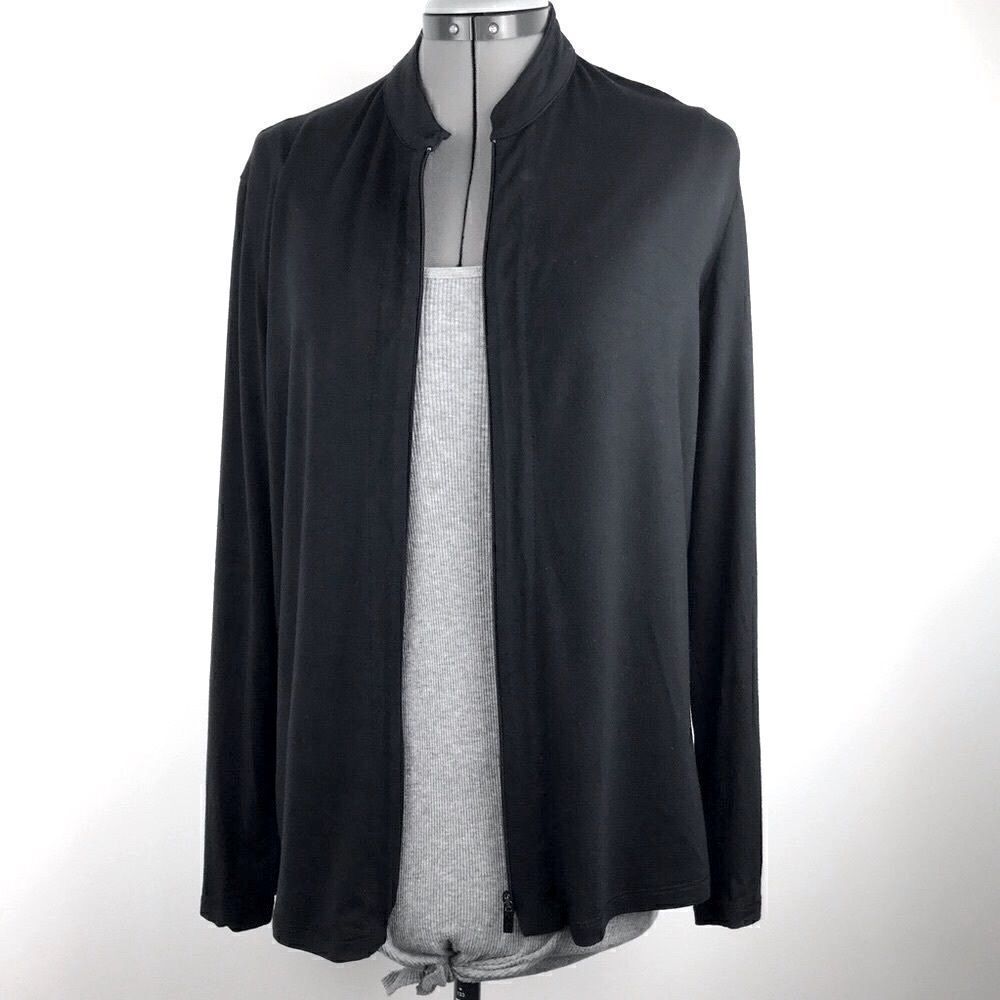 Luisa Viola Black Zip up Athleisure Jacket or Base Layer